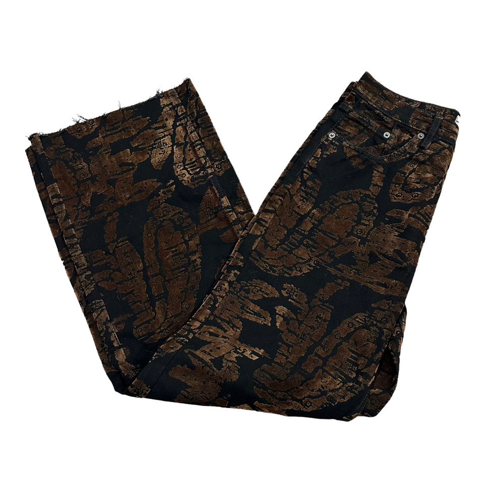 NEW Free People Annabelle Flocked Velvet  Burnout Detail Jeans Size 28 - Picture 5 of 7